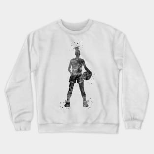 Girl Basketball Player With Ball Crewneck Sweatshirt